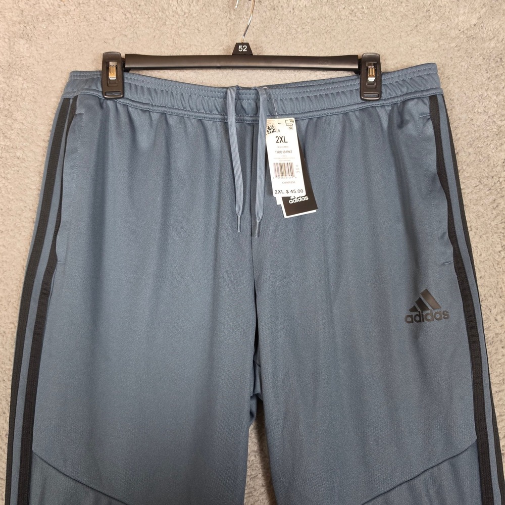 Adidas Track Pants Mens 2XL Tiro 19 Legacy Blue Track Soccer Training Gym NEW - Picture 2 of 11